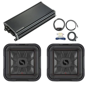 2x Kicker 10" 1000W Max 2-Ohm Car Audio Subwoofer, 1800W Max Class D Amplifier - Picture 1 of 5