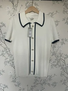 River Island Girls Black & White Smart Top Age 9-10 - Picture 1 of 2