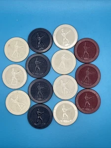 Vintage Clay Poker Chips JAMES CORBETT Lot 14 Chips insgesamt RAR! - Bild 1 von 10