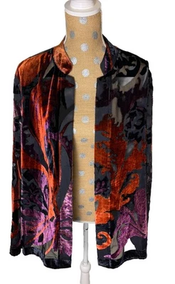 Chico's Blythe Velvet Burnout Jacket NWT SZ 3 XL Whimsigoth Goth Sheer - Image 1 of 4