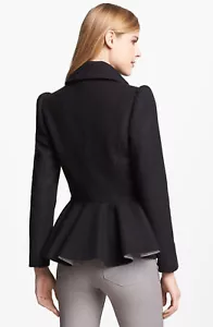 TED BAKER Sollel wool cashmere peplum fit&flare dress coat jacket vintage 3 12 M - Picture 1 of 12