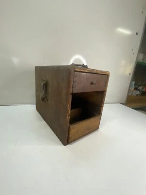 Ancienne caisse en bois avec tiroir vintage à restaurer 1 tiroir abîmer - Photo 1/4