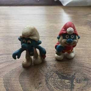 Smurfs Blue Christmas Vintage Toy Figure PVC Figurine - Picture 1 of 5