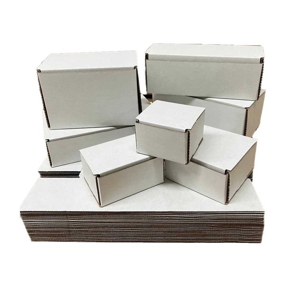 500 3x3x2 White Corrugated Cardboard Boxes Packing Shipping Mailing Box - Image 1 of 1