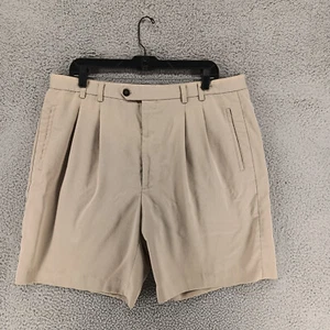 Cutter And Buck Shorts Mens 38 Khaki Pleated Front Shorts - Picture 1 of 10