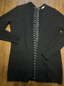 Herbst Kaschmir kleine schwarze 100% Kaschmir weiche Strickjacke Pullover - Bild 1 von 13