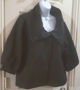 Neiman Marcus Exclusive Black Evening Swing Cape Jacket 3/4 Sleeve Size 4 - Picture 1 of 12