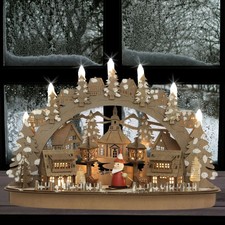 Villaggio di Natale LED Decorazione Invernale Legno Illuminato Arco Luci