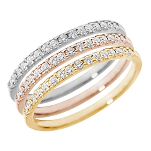 Half Eternity Natural Diamond Stackable Wedding Band Certified 1 Meaniful Gift - Picture 1 of 9