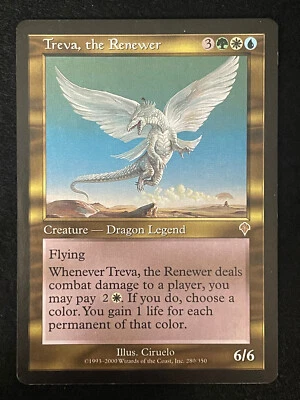 Magic the Gathering Invasion Treva, the Renewer Dragon Legend Rare 280/350 - Image 1 of 2