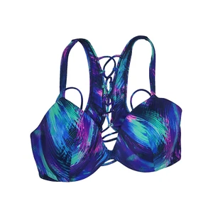 Top de bikini rosa grande (DD) tropical rosa de Victoria's Secret. Nuevo sin etiquetas azul. Nadar - Imagen 1 de 6