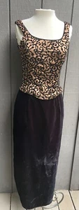 Jessica McClintock/ Gunne Sax Blk/Gold Gown EUC Size 7/8 Size S - Picture 1 of 3