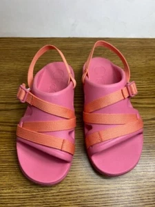 Chaco Kinder Junior Strumpfband Fersenriemen Sport Sandalen Größe 5 rosa orange - Bild 1 von 9