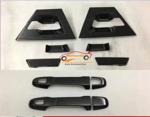 Cubierta de manija de puerta de fibra de carbono para accesorios Toyota C-HR CHR 2022 10 piezas - Imagen 1 de 10