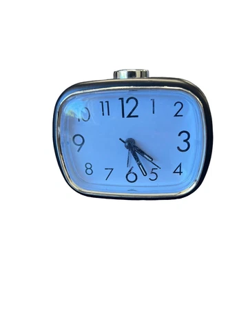 New Battery, Working,TESTED . Black(Silver) Small Desk Clock Cover