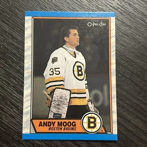 1989-90 OPC #160 ANDY MOOG GOALIE BOSTON BRUINS O-PEE-CHEE - Picture 1 of 2