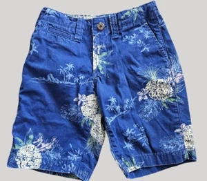 * GAP KIDS Blue Tropical Print Chinos Shorts Boys Size 7 - Picture 1 of 3