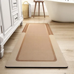 24"X70" Non Slip Bath Mat Rug Super Absorbent Quick Dry Thin Stain Resistant Bro - Picture 1 of 12