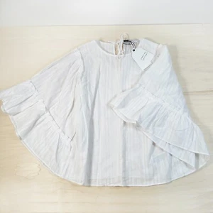 NWT - English Factory White Blouse 100% Cotton Bat Wing Top size XS - Picture 1 of 9