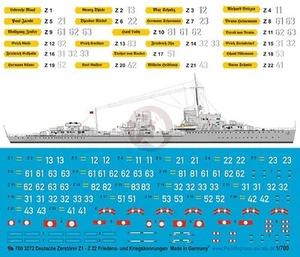 Peddinghaus 1/700 Destructor alemán Z11 - Z22 Marcas WWII / Peacetime 3272 - Imagen 1 de 1