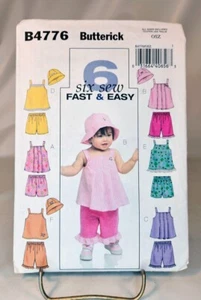 Pattern Infant Girls Pants Hat Tops Various Styles Sz 13-29 lbs Butterick B47762 - Picture 1 of 2