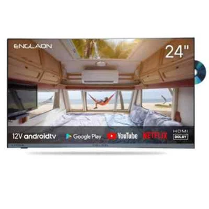 ENGLAON Frameless 24" FHD Android Smart 12V TV W/DVD & Chromecast - 30% Off RRP - Picture 1 of 19