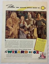 1939 color ad page WIZARD OF OZ ~ Follow The Yellow Brick Road To Oz ~ 10x13.5