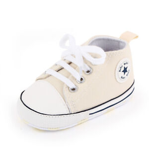 Newborn Baby Boy Girl Shoes Toddler Pre Walker Canvas Sneakers Trainers 0-12M