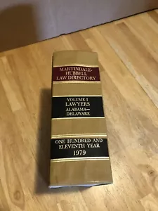 MARTINDALE HUBBELL LAW DIRECTORY VOLUME I LAWYERS ALABAMA-DELAWARE 1979 - Picture 1 of 8
