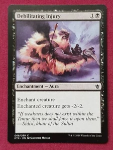 Magic The Gathering KHANS OF TARKIR DEBILITATING INJURY black card MTG - Picture 1 of 2