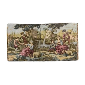 Tapiz francés vintage colgante de pared - cortejo y escena pastoral - 49 cm x 89 cm - Imagen 1 de 11
