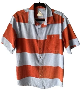 Alta Mont Sz XL 100% Cotton Color Block Striped Button Down Casual Shirt Blue - Picture 1 of 7