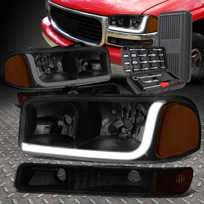 PARA 99-07 GMC SIERRA YUKON LED DRL TINTADO/ÁMBAR FAROS PARACHOQUES LÁMPARAS + JUEGO DE HERRAMIENTAS Foto 1 de 4