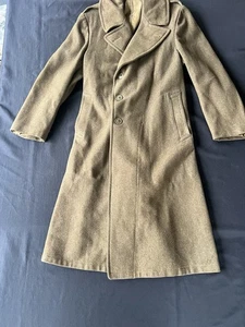 Gabardina de campo larga forrada de lana de colección Segunda Guerra Mundial del ejército de Estados Unidos años 40-50 - Imagen 1 de 9