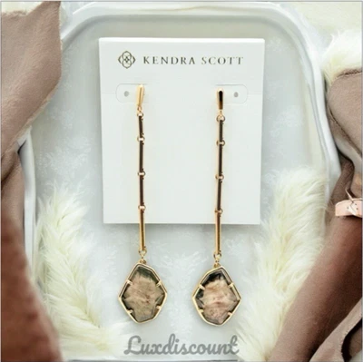 Pendientes colgantes de piedra con encanto de oro rosa Kendra Scott. Venta al por menor $80 Foto 1 de 4