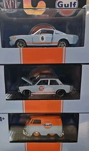 M2 Machines Gulf Datsun 510, Shelby GT Challenger and VW Van C1500 w/Sleeve - Picture 1 of 4