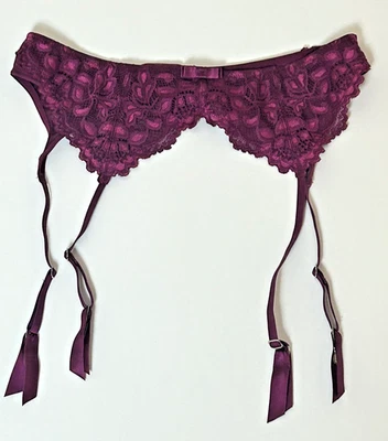 Fredericks of Hollywood подвязки ремень кружевной цветочный темно фуксия кокетка вамп S новый с Ярлыками - Изображение 1 из 4