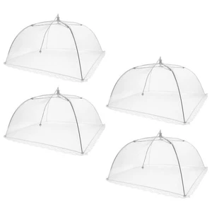 4pcs Household Food Cover Tents Picnic Food Covers Folding Mesh Food Covers - Picture 1 of 12