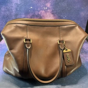 Sac cartable COACH Rogue Metropolitan Duffle marron en cuir grainé - Photo 1/8
