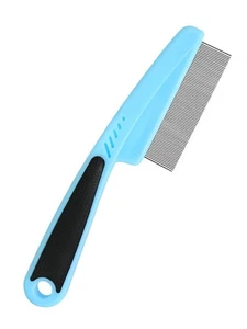 Peine antipulgas con mango de goma, peine antipulgas y garrapatas para perros y gatos, perro de dientes finos - Imagen 1 de 3