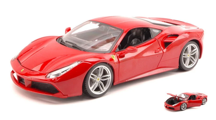 1:18 Burago Ferrari 488 Gtb Coupe 2015 Red BU16008R Modellino - Immagine 1 di 2