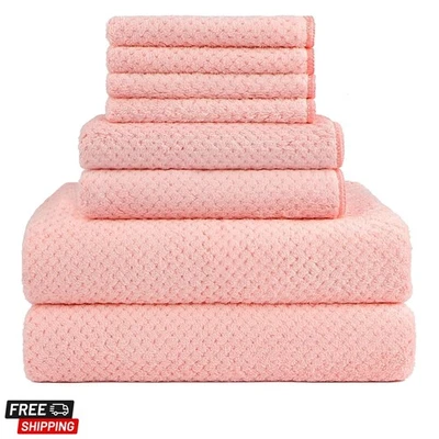 8 Piece Bath Towel Set, Microfiber Bathroom Towel - 2 Bath Towels, 2 Hand Tow... - Image 1 of 4