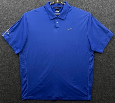 Camisa Polo Nike Tiger Woods Para Hombres XXL Azul Gris Bay Hill Club de Golf TW Performance Foto 1 de 4