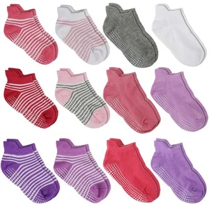 Anti Slip Non Skid Ankle Socks With Grips for Baby Toddler Kids Boys Girls - Picture 1 of 6