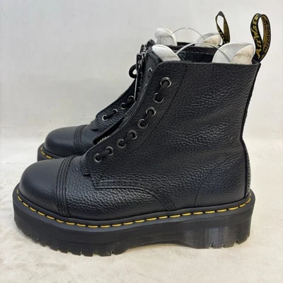Dr. Martens Sinclair Womens Size 9 Max Platform Boots Black Pisa Leather - Image 1 of 4