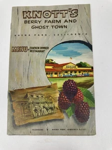 1960 Knotts Berry Farm California Chicken Dinner Restaurant Menu Ghost Town - Picture 1 of 8