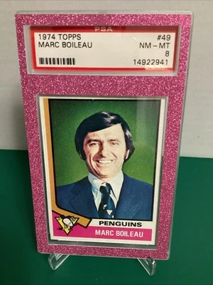 1974-75 Topps - Marc Boileau #49 PSA 8 Pittsburgh Penguins Slab Color Match - Image 1 of 4