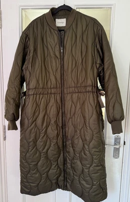 FAB GEORGE ЗЕЛЕНЫЙ МОЛНИИ ЗАСТЕЖКИ БОЛЬШОГО РАЗМЕРА ДЛИННАЯ ДЛИНА С ПОДКЛАДКОЙ ПАЛЬТО - РАЗМЕР 16/18! - Изображение 1 из 4