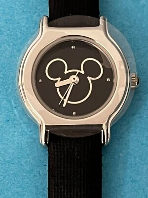 Watch w Mickey Mouse Head Silhouette new battery nip in box - Image 1 of 4