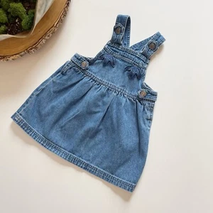 Vintage Cherokee Denim Leaf Jumper Dress | 12-18m - Picture 1 of 6